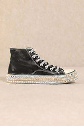 D-Chantel High Top Studded Sneakers  Black US 10